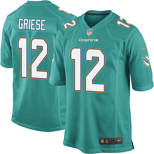 Youth Limited Bob Griese Nike Jersey Aqua Green Home - #12 NFL Miami Dolphins